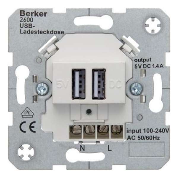 Berker USB stopcontact - 2 voudig - 1.4A - basiselement