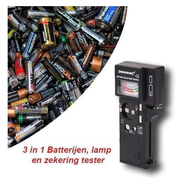 3 in 1 Batterijen, lamp en zekering tester