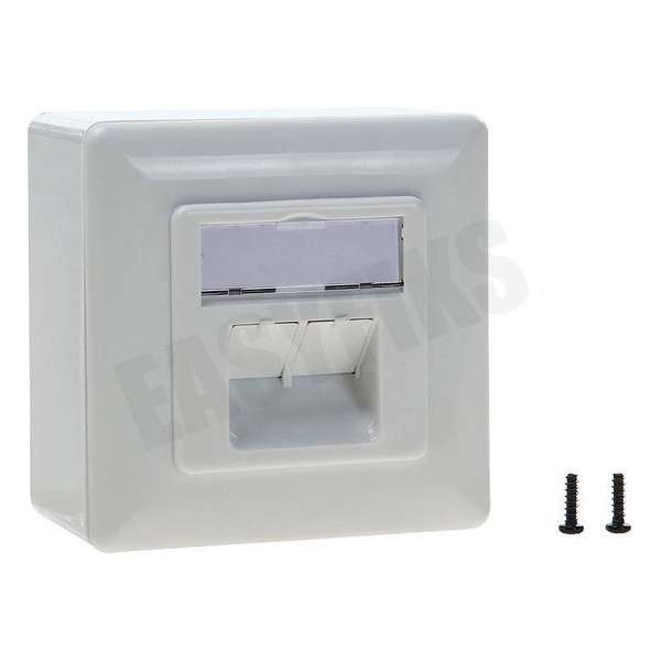 Netwerk Wandcontactdoos 2x RJ45 Female, Inbouw / Opbouw