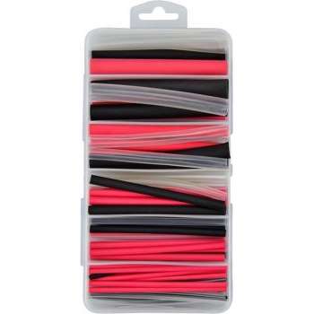 Krimpkous met lijm   -  3:1 assortiment box 87 stuks   -  rood, zw