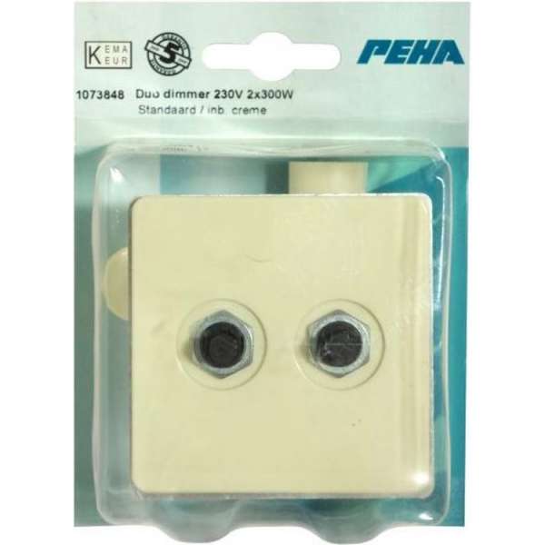 PEHA duo dimmer  230V | standaard | 2 x 300 watt | creme