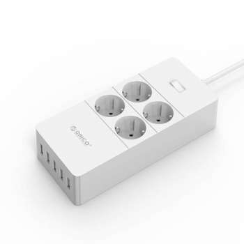 Orico stekkerdoos met 4 contacten en 5x USB / wit - 1,5 meter