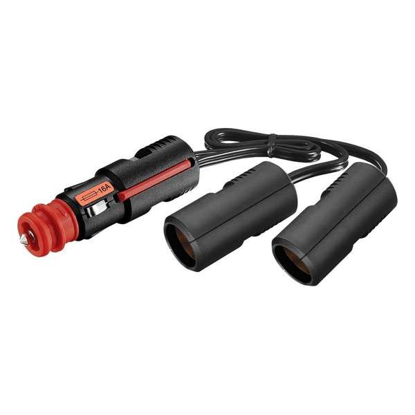 2-voudige sigaretten aanstekerplug splitter - maximaal 16A - 0,25 meter