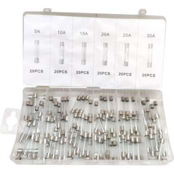 120 delige Glaszekering zekering Auto tractor boot  fuse set 5 10 15 20 25 30 AMP