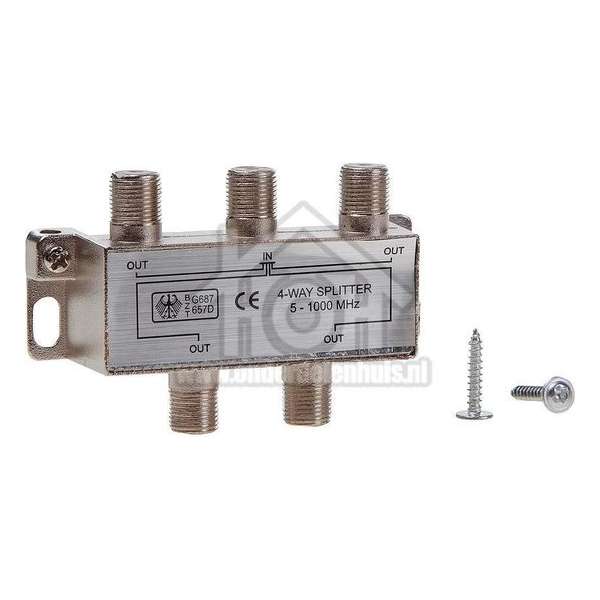 Easyfiks Coax Splitter F-Connector Contra Female - 4x F-Connector Contra Female TV