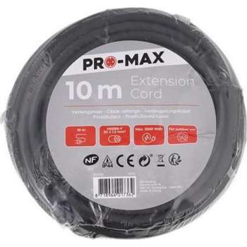 Pro Max outdoor verlengsnoer 10 meter zwart