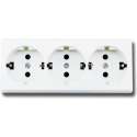 Wandcontactdoos - Aigi Kuta - Opbouw - 3-voudig - Randaarde - Wit - BES LED