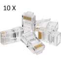 10 stuks RJ-45 CAT5/  CAT5E / CAT6 Connector - Kabel Aansluiting Stekker / Plug Voor UTP - RJ45 (CAT 5 / CAT 5E / CAT 6)