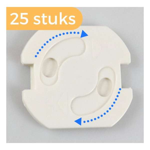 25x Zelfklevende Stopcontact Beveiliging Beschermers - Kind Peuter Baby Stopcontactbeveiliging - Wit - Pless®