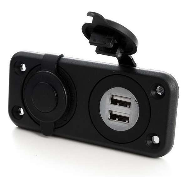 Usb ports + stopcontact met cover