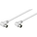 TECHNETIX coax kabel | RLA75-21-1.5W | viervoudig afgeschermd | lengte 150 cm  | male - female |2x haakse stekker | wit