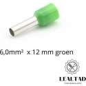 Adereindhuls 6,0 mm² x 12 mm groen 100 stuks | Ferrule | Draadhuls | Adereindhulzen | Eindverbinder