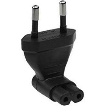 E&T Powercables Stroom adapter C7 (v) - Euro CEE 7/16 (m) - haaks / zwart