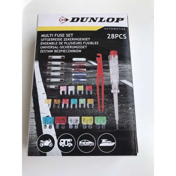 Dunlop Uitgebreide zekeringenset Automotive | Auto Zekeringen | Car Fuse Set | Zekering Auto | 28 Delig