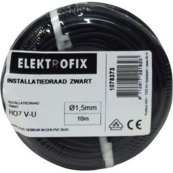 Elektrofix installatiedraad zwart 10 m x 1,5 mm