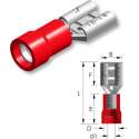 Amp vlakstekerhuls 6,3 x 0,8 mm Rood - Kabelschoen - AMP connector