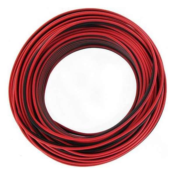 KOPP luidsprekersnoer 2x 0,5mm rood/zwart, 25 meter lang