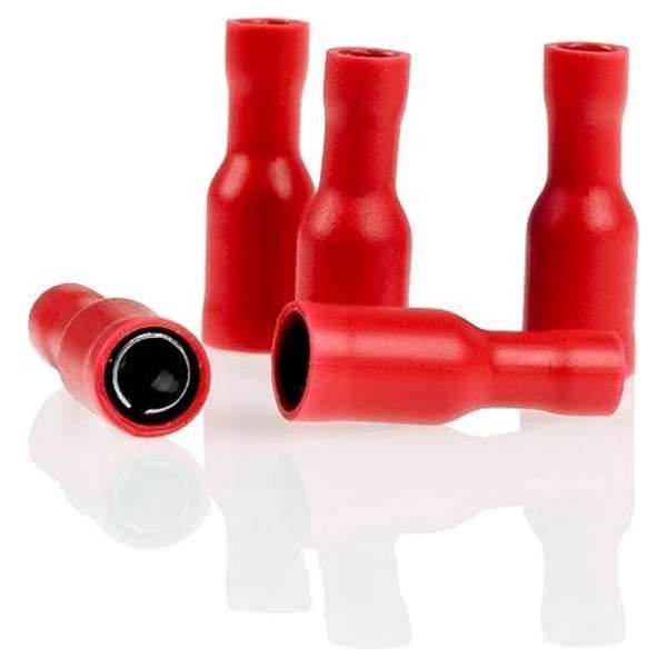 Alca Kabelschoentjes - Rood- Rond 4,0mm - Volledig geïsoleerd - 10 stuks