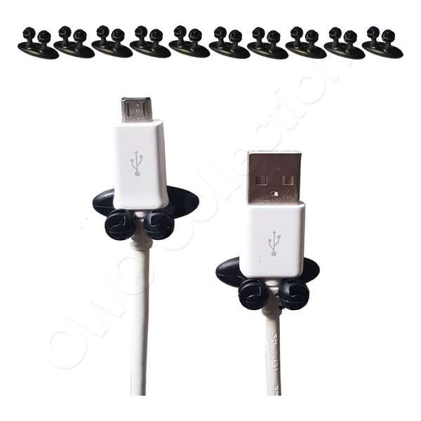 Kabel houder / kabel clip / Kabel binder / kabel houder / kabel klem / kabelklemmen - zelfklevend zwart 10 stuks