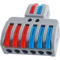 Snelle kabelconnector - 2 tot 6 Out Wire Splitter - Klemmenblok Compacte bedradingsblokken - 2 stuks