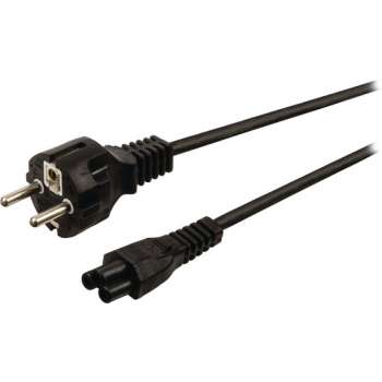 InLine Apparaatsnoer met rechte C5 plug en rechte stekker - 3x 0,75mm / zwart - 0,30 meter