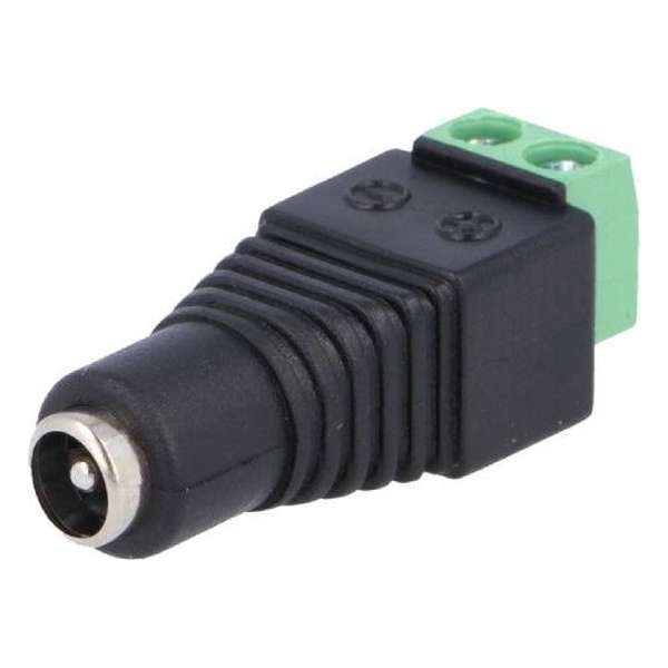 Female DC-plug adapter met kroonsteen