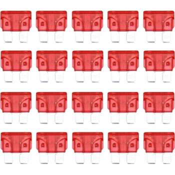 100 stuks Auto Mini Blade Fuse, DC 12V 10A (rood)