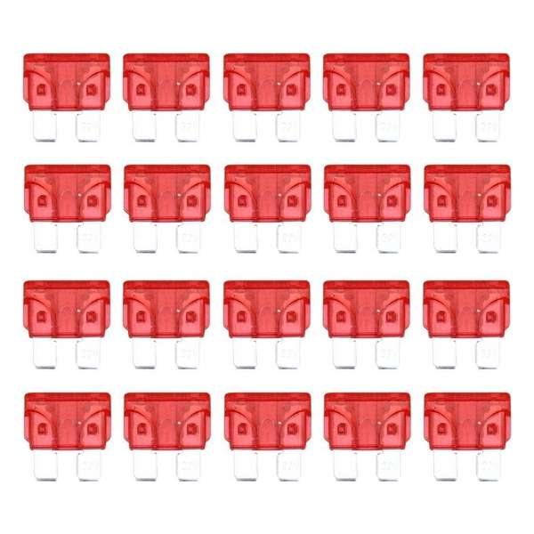 100 stuks Auto Mini Blade Fuse, DC 12V 10A (rood)