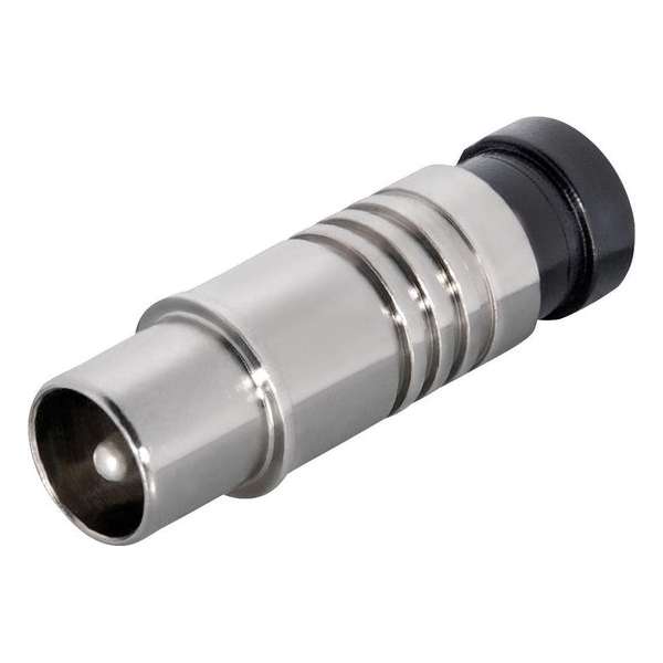 S-Impuls Coax IEC (m) compressie connector - metaal / recht