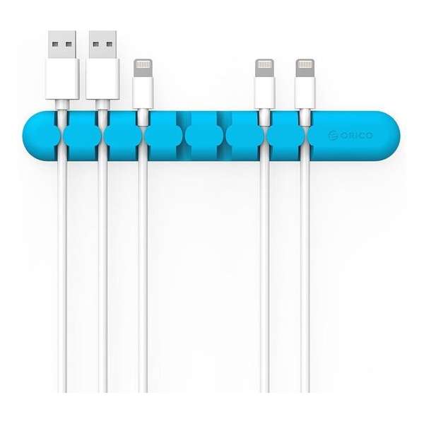 Cable Organizer Voor 7 Kabels Blauw - Kabel Wegwerking - Kabelklemmen - Cable Management - Bureau