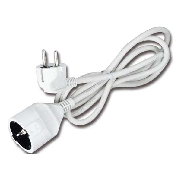 Verlengsnoer - Igia Cunti - 3680W - 1 Stopcontact - 2 Meter - Wit | Nederland