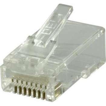 DELTACO MD-18, RJ45 connector voor patchkabel, transparant, Cat6, 20 stuks