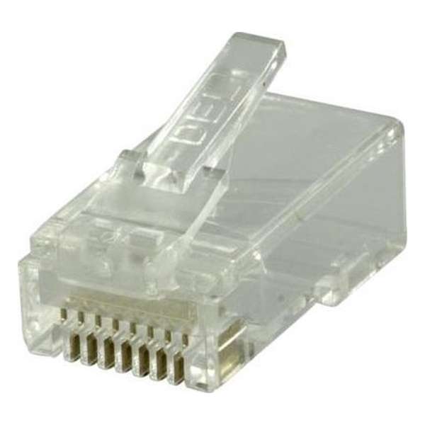 DELTACO MD-18, RJ45 connector voor patchkabel, transparant, Cat6, 20 stuks