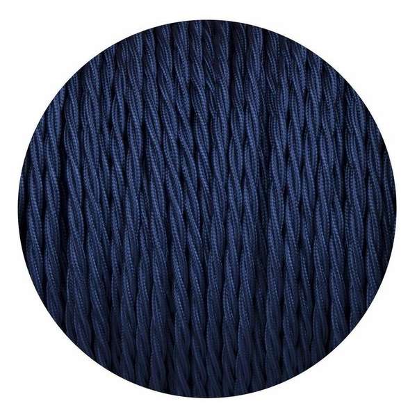 3 Core Twisted Dark Blue kleur Electric Cable beklede stof 0,75 mm