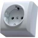 OSPEL Bis Single Socket Opbouw Stopcontact | Wit | 60x38x60 mm (lxbxh)