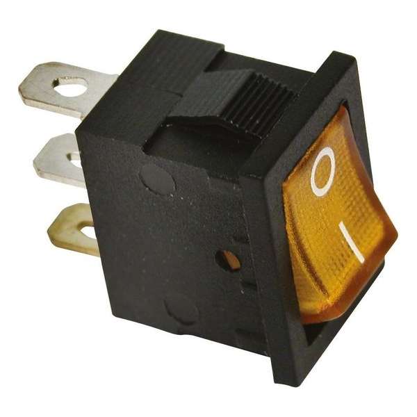 Schakelaar LED oranje 12V 15A 19x14mm