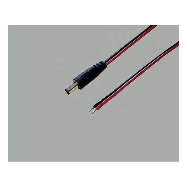 BKL Kabel met rechte DC (m) connector - 5,5mm x 2,5mm - 2 meter