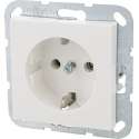 Gira SY55 Inbouw Stopcontact met Randaarde - 1-voudig - Polarwit