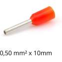 Adereindhuls 0,50 mm² x 10 mm oranje 100 stuks | Ferrule | Draadhuls | Adereindhulzen | Eindverbinder