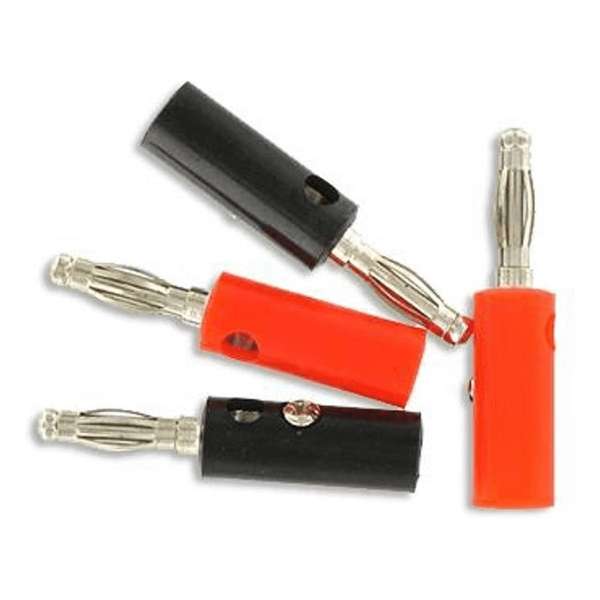 Kopp banaanstekkers zwart/rood - 4 stuks | 4 mm pendikte