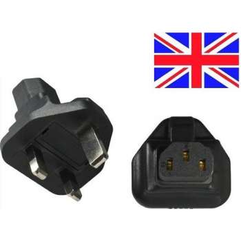 DINIC Stroom adapter C13 (v) - Britse (type G) stekker (m) / zwart