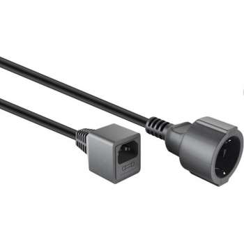 Goobay UPS stroomkabel met rechte C14 plug en rechte CEE 7/3 stekker - 3x 1,00mm / zwart - 1,5 meter