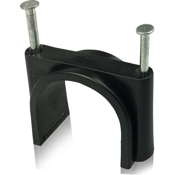 Kabelclip | Spijkerclip | Kabelklem | Kabelhouder | 40 mm | 12 stuks | Zwart | Allteq