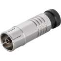 S-Impuls Coax IEC (v) compressie connector - metaal / recht