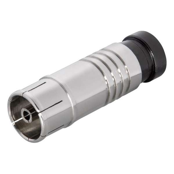 S-Impuls Coax IEC (v) compressie connector - metaal / recht