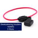 VoltageLand | Steekzekeringhouders 12V| Medium | 16 AWG 1,3 mm | 5 Stuks