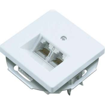 Berker Q1 Telefoon/Data Wandcontactdoos - Inbouw - Cat3 - 2 x 8-polig - Polarwit