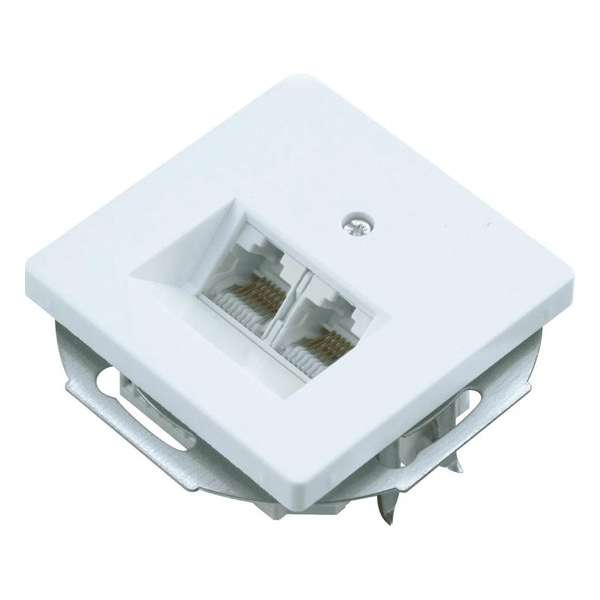 Berker Q1 Telefoon/Data Wandcontactdoos - Inbouw - Cat3 - 2 x 8-polig - Polarwit