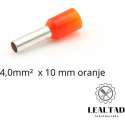 Adereindhuls 4,0 mm² x 10 mm oranje 100 stuks | Ferrule | Draadhuls | Adereindhulzen | Eindverbinder