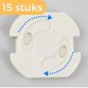 15x Zelfklevende Stopcontact Beveiliging Beschermers - Kind Peuter Baby Stopcontactbeveiliging - Wit - Pless®